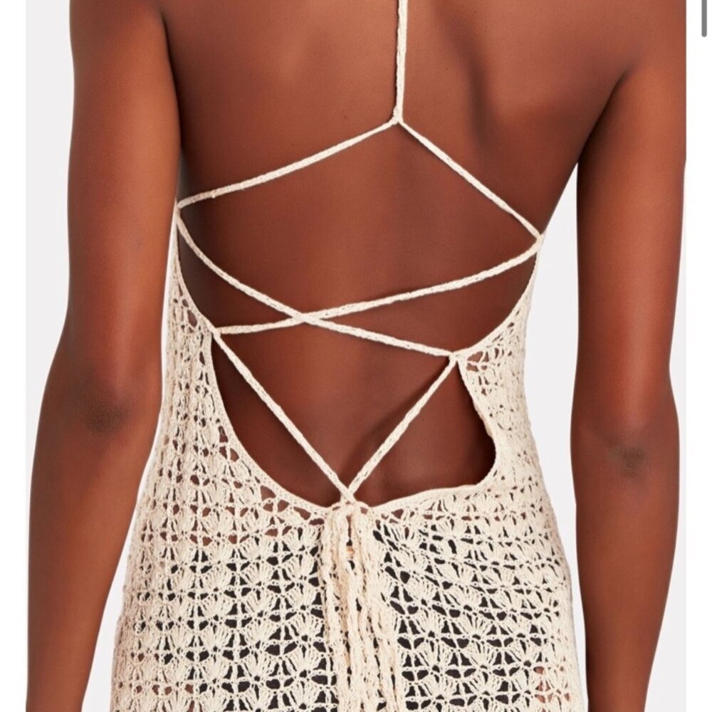 Cult Gaia Demi Knit Dress Sz XS Sheer Nude Luxury Swim Cover Up - Picture 2 of 15